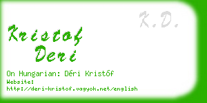 kristof deri business card